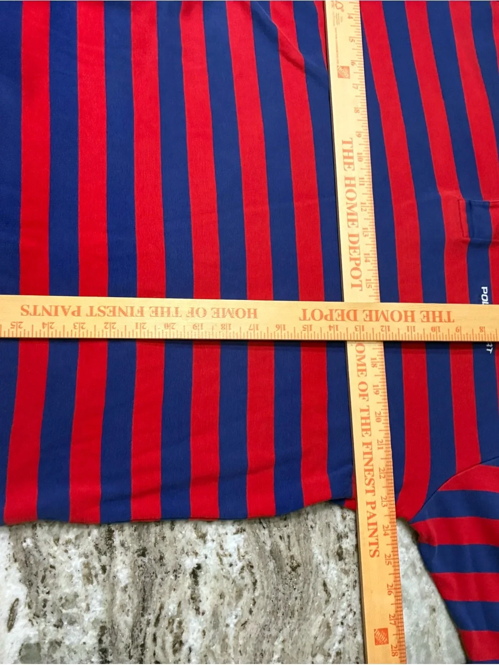 Vintage Polo by Ralph Lauren Men's Blue & Red Striped Polo Shirt